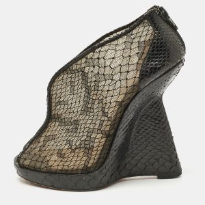 Christian Louboutin Black Python and Mesh Janet Wedge Pumps Size 36, Pumps - Luxury Closet catalog