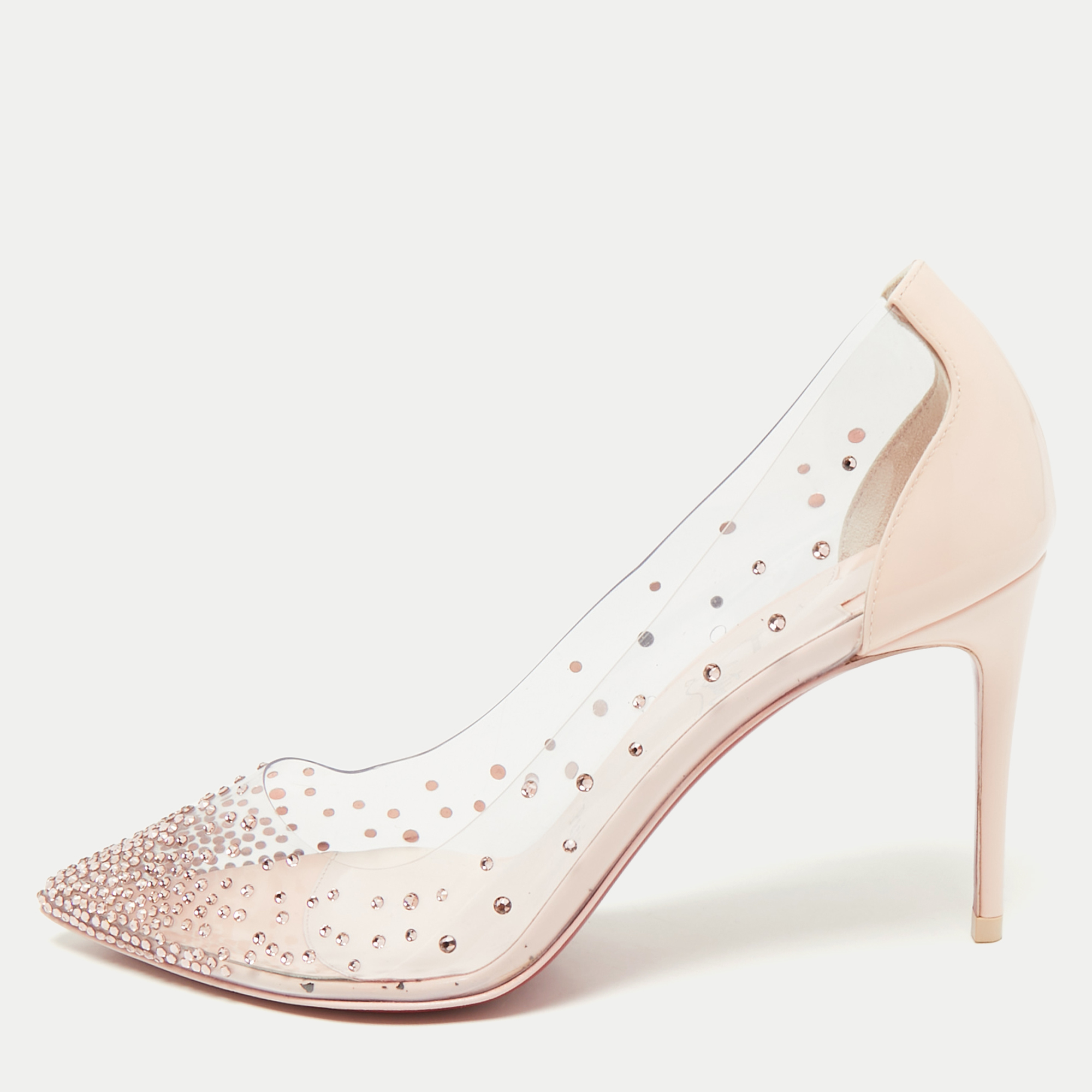 Christian Louboutin Transparent PVC and Patent Leather Degrastrass Pumps Size 38, Pumps - Luxury Closet catalog