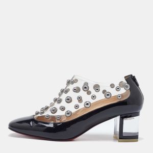 Christian Louboutin Black Patent Leather and PVC Space Odd Booties Size 38, Boots - Luxury Closet catalog