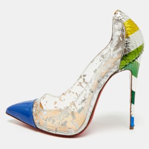 Christian Louboutin Multicolor PVC and Snakeskin Embossed Leather Debout Pumps Size 40, Pumps - Luxury Closet catalog