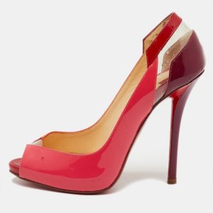 Christian Louboutin Multicolor Patent Leather and PVC Peep Toe Pumps Size 35, Pumps - Luxury Closet catalog