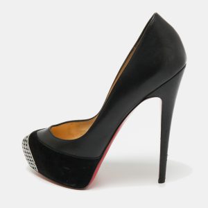 Christian Louboutin Black Leather and Suede Maggie Platform Pumps Size 39, Pumps - Luxury Closet catalog