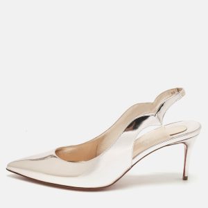 Christian Louboutin Metallic Rose Pink Leather Hot Chick Slingback Pumps Size 39, Pumps - Luxury Closet catalog