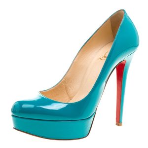 Christian Louboutin Green Patent Leather Bianca Platform Pumps Size 37.5, Pumps - Luxury Closet catalog