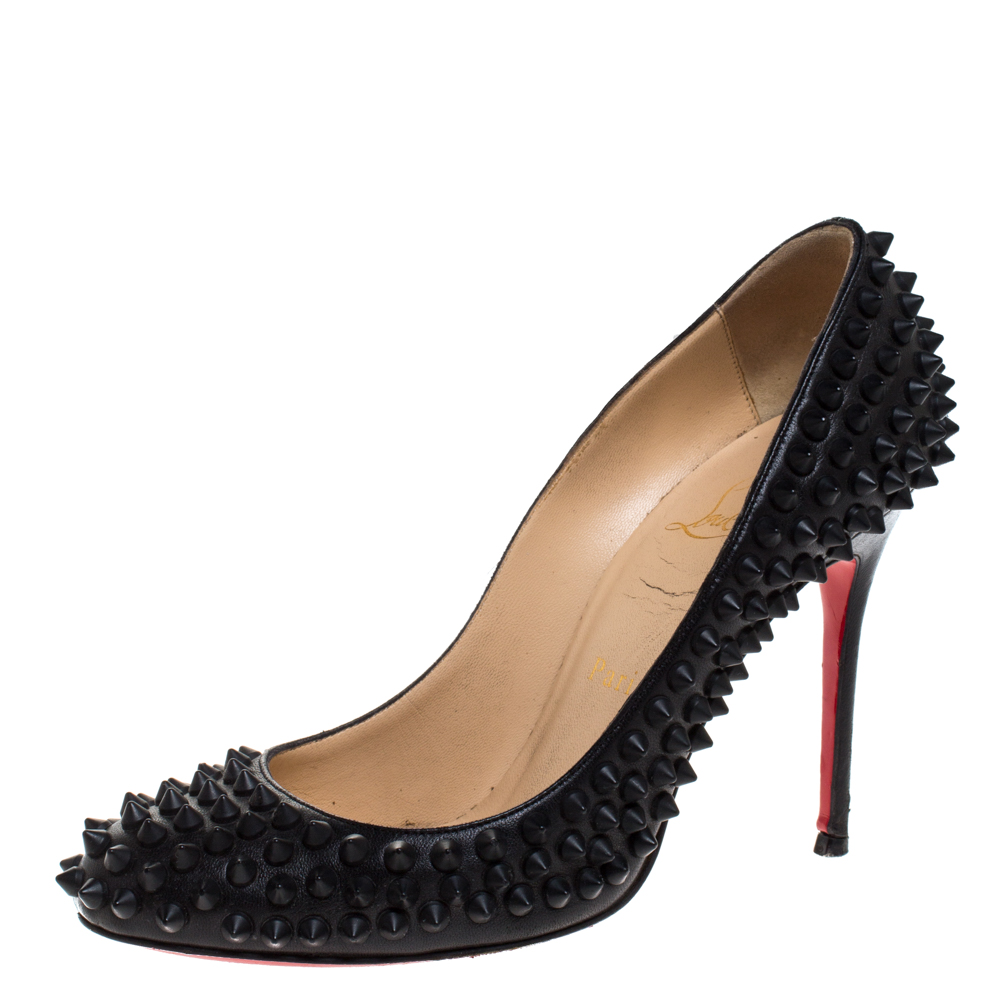 Christian Louboutin Black Leather Fifi Spike Pumps Size 36, Pumps - Luxury Closet catalog