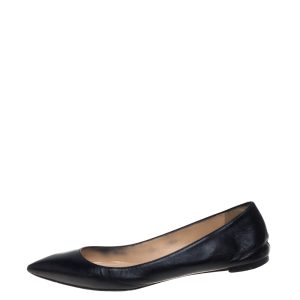 Christian Louboutin Black Leather Ballalla Pointed Toe Flats Size 37, Flats - Luxury Closet catalog