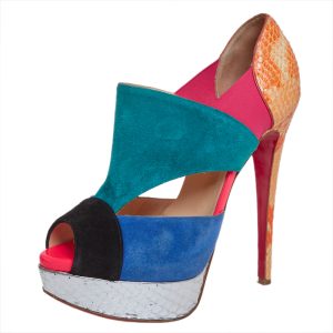 Christian Louboutin Multicolour Python Leather And Suede Pitou Pumps Size 37.5, Pumps - Luxury Closet catalog