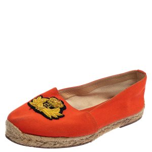 Christian Louboutin Orange Canvas Espadrille Flats Size 36, Flats - Luxury Closet catalog