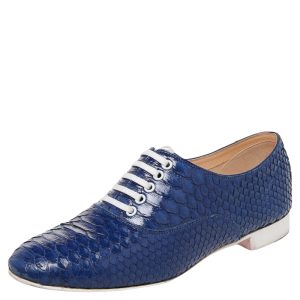 Christian Louboutin Blue Python Leather Alfred Oxfords Size 35.5, Shoes - Luxury Closet catalog