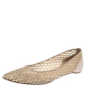 Christian Louboutin Beige Leather And Mesh Ballet Flats Size 36.5, Flats - Luxury Closet catalog