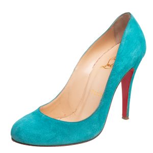 Christian Louboutin Blue Suede Simple Pumps Size 37.5, Pumps - Luxury Closet catalog