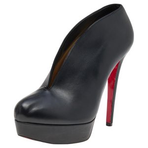Christian Louboutin Black Leather Fast Plato Platform Booties Size 36.5, Boots - Luxury Closet catalog