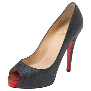 Christian Louboutin Black Glitter Very Prive Pumps Size 36, Pumps - Luxury Closet catalog