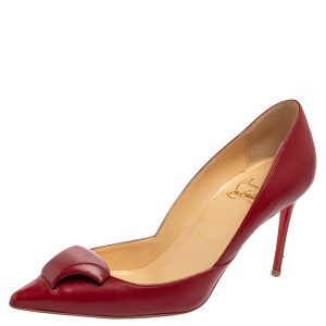 Christian Louboutin Burgundy Leather Pointed-Toe Pumps Size 36.5, Pumps - Luxury Closet catalog
