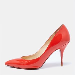 Christian Louboutin Orange Patent Leather Piou Piou Pumps Size 38, Pumps - Luxury Closet catalog