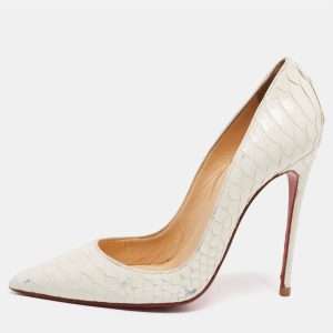 Christian Louboutin White Python Patent Leather So Kate Pumps Size 37.5, Pumps - Luxury Closet catalog