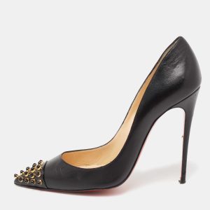 Christian Louboutin Black Leather Cabo Pumps Size 37.5, Pumps - Luxury Closet catalog