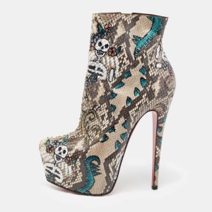 Christian Louboutin Multicolor Python Skull Mexico Daf Ankle Boots Size 38, Boots - Luxury Closet catalog