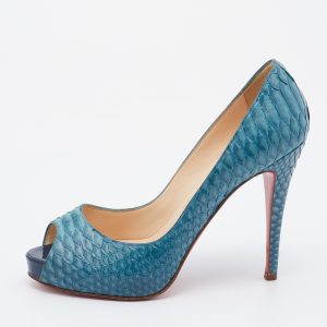 Christian Louboutin Blue Python Very Prive Platform Pumps Size 38, Pumps - Luxury Closet catalog