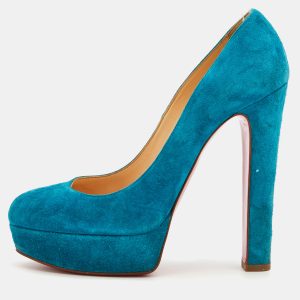 Christian Louboutin Blue Suede Bibi Platform Pumps Size 39, Pumps - Luxury Closet catalog