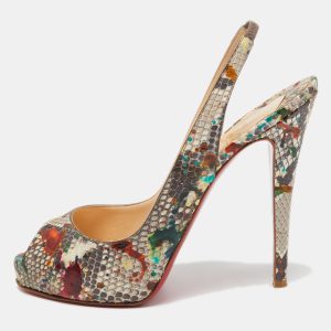 Christian Louboutin Multicolor Python No Prive Slingback Pumps Size 41, Pumps - Luxury Closet catalog