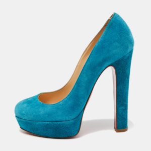 Christian Louboutin Blue Suede Bibi Platform Pumps Size 36, Pumps - Luxury Closet catalog