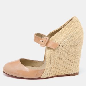 Christian Louboutin Beige Patent Leather Cordocou Espadrille Pumps Size 38, Pumps - Luxury Closet catalog