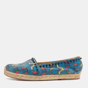 Christian Louboutin Blue Printed Canvas Ares Espadrille Flats Size 40, Flats - Luxury Closet catalog