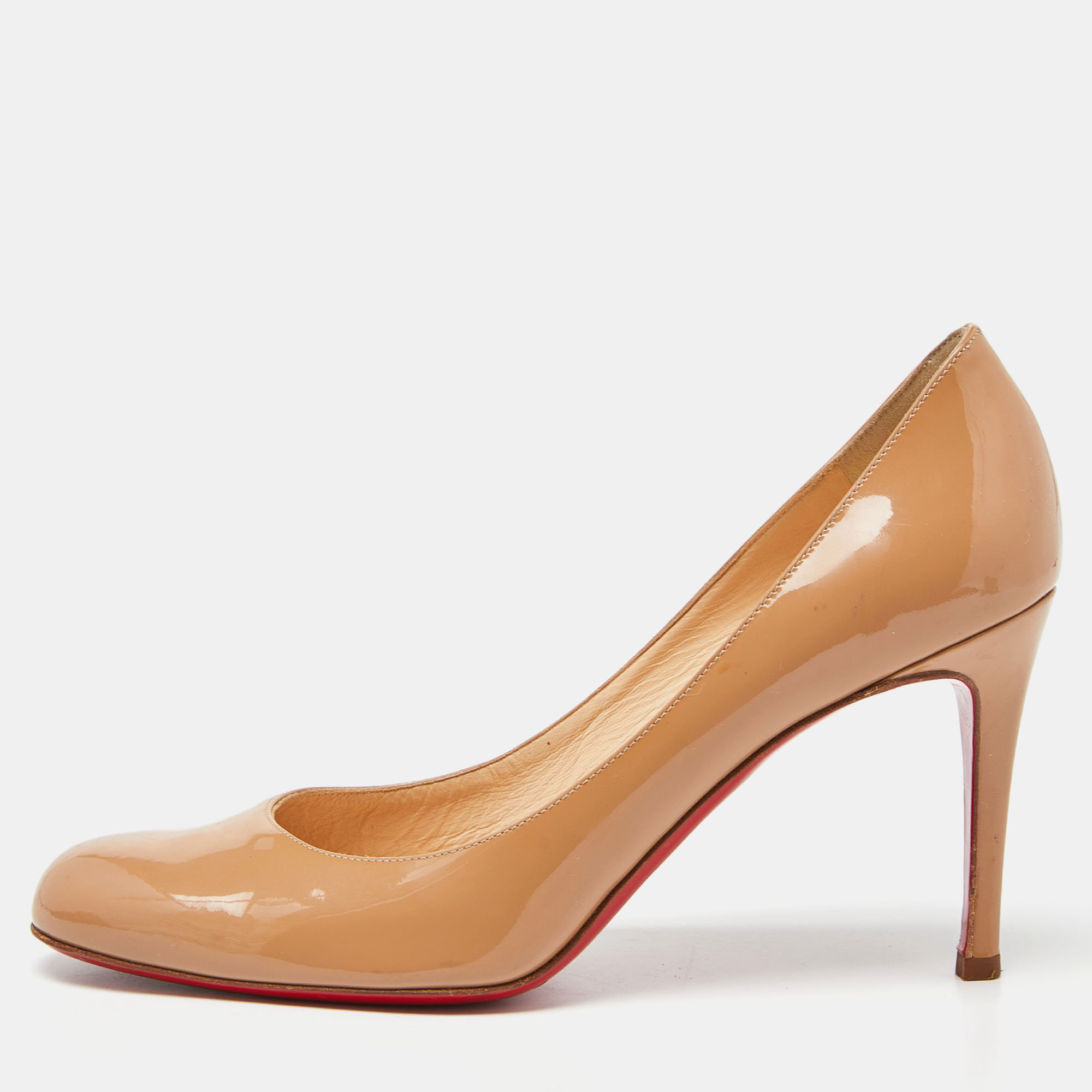 Christian Louboutin Beige Patent Simple Pumps Size 38.5, Pumps - Luxury Closet catalog