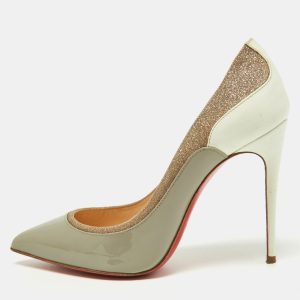 Christian Louboutin Tri-Color Patent Leather and Glitter Tucsick Pumps Size 35.5, Pumps - Luxury Closet catalog