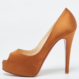 Christian Louboutin Gold Satin New Very Prive Pumps Size 37, Pumps - Luxury Closet catalog