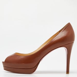 Christian Louboutin Brown Leather New Prive Pumps Size 38.5, Pumps - Luxury Closet catalog