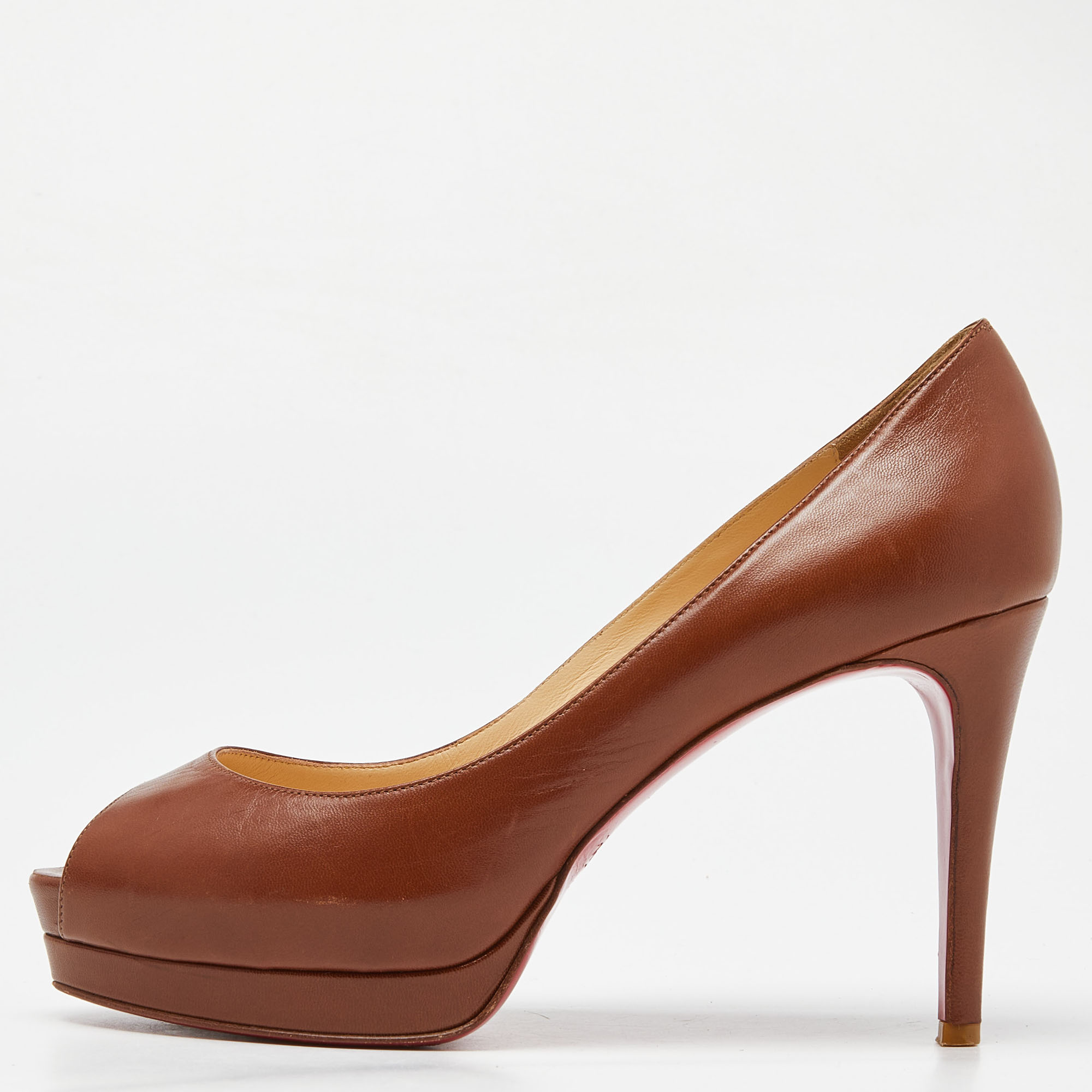 Christian Louboutin Brown Leather New Prive Pumps Size 38.5, Pumps - Luxury Closet catalog