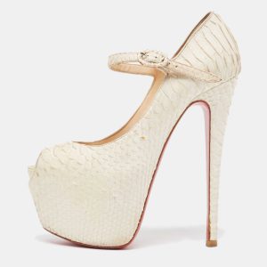 Christian Louboutin White Python Lady Highness Pumps Size 36.5, Pumps - Luxury Closet catalog