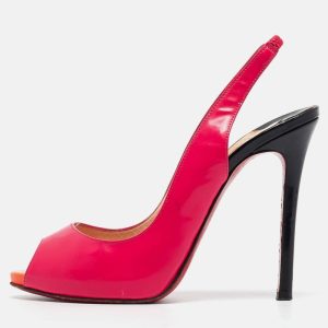 Christian Louboutin Multicolor Patent Leather Flo Slingback Pumps Size 37.5, Pumps - Luxury Closet catalog
