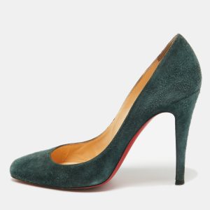 Christian Louboutin Dark Green Suede Particule Pumps Size 38, Pumps - Luxury Closet catalog