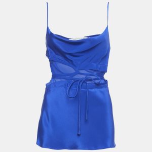 Christopher Esber Blue Silk Tie-Up Detail Strappy Top S, Shirts & Tops - Luxury Closet catalog