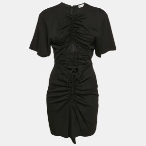 Christopher Esber Black Stretch Crepe Cut-Out Ruche Tie Up Mini Dress S, Dresses - Luxury Closet catalog