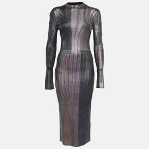 Christopher Kane Multicolor Foil Print Rib Knit Bodycon Dress M, Dresses - Luxury Closet catalog