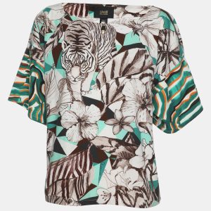 Class by Roberto Cavalli Multicolor Cotton Blend Jungle Print Top S, Shirts & Tops - Luxury Closet catalog