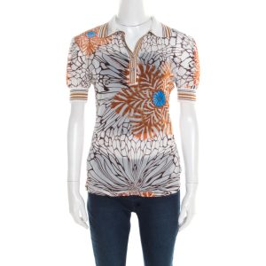 Class by Roberto Cavalli Off White Floral Printed Sheer Ribbed Trim Top M, Shirts & Tops - Luxury Closet catalog