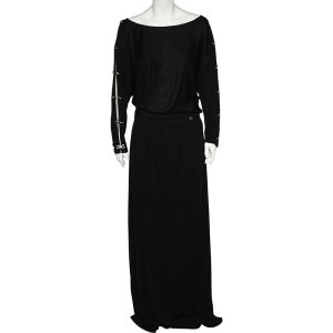 Class by Roberto Cavalli Black Jersey Metal Link Detail Maxi Dress L, Dresses - Luxury Closet catalog