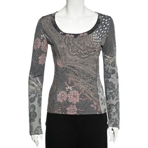 Class by Roberto Cavalli Multicolor Paisley Print Knit Scoop Neck Top M, Shirts & Tops - Luxury Closet catalog