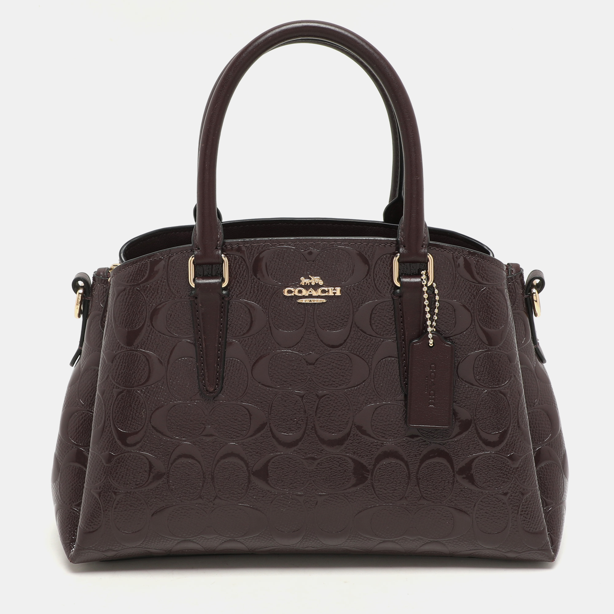 Coach Burgundy Patent Leather Mini Sage Carryall Satchel, Satchels - Luxury Closet catalog