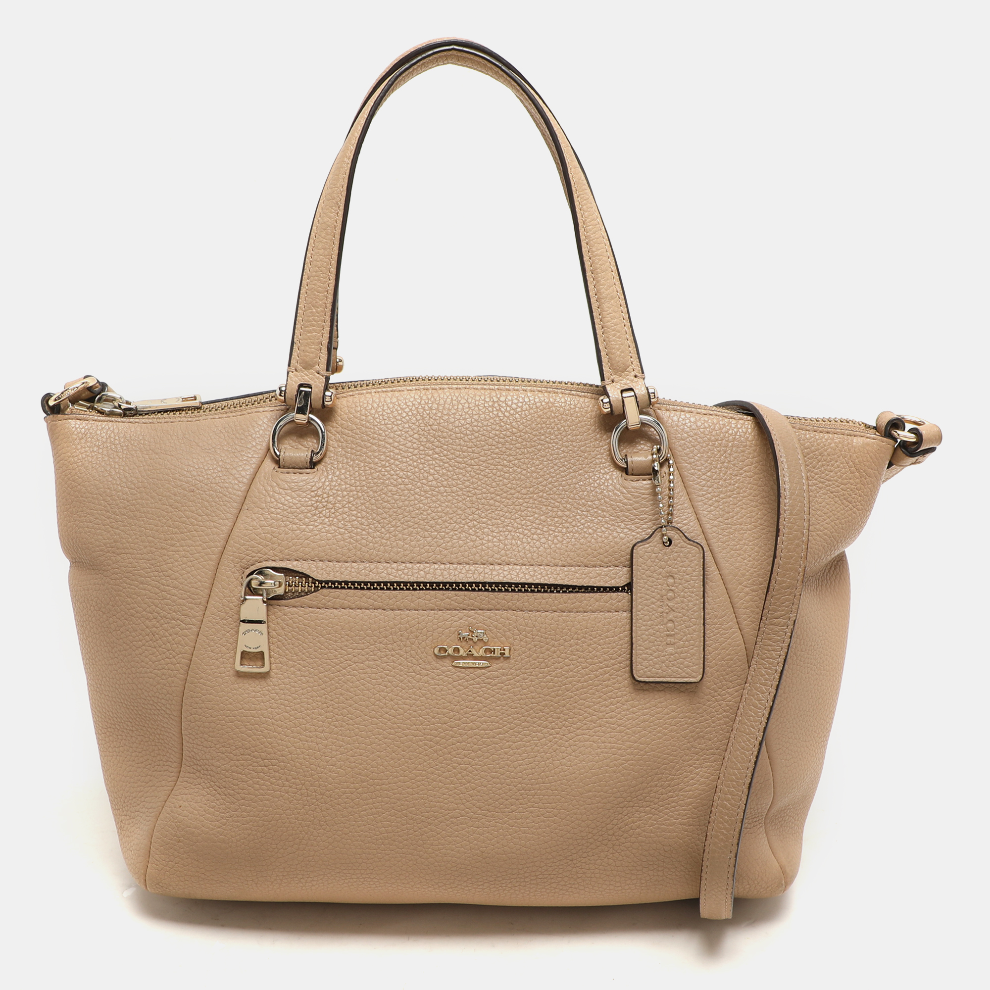 Coach Beige Pebbled Leather Prairie Satchel, Satchels - Luxury Closet catalog
