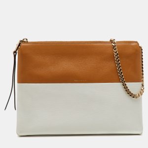 Coach Tan/White Leather Chain Shoulder Bag, Shoulder Bags - Luxury Closet catalog