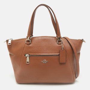 Coach Brown Pebbled Leather Prairie Satchel, Satchels - Luxury Closet catalog