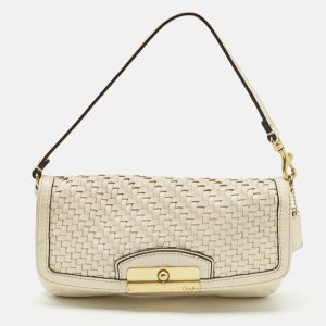 Coach White Woven Leather Kristin Clutch Bag, Clutches & Special Occasion Bags - Luxury Closet catalog
