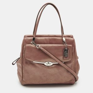 Coach Metallic Beige Leather E/W Madison Madeline Satchel, Satchels - Luxury Closet catalog