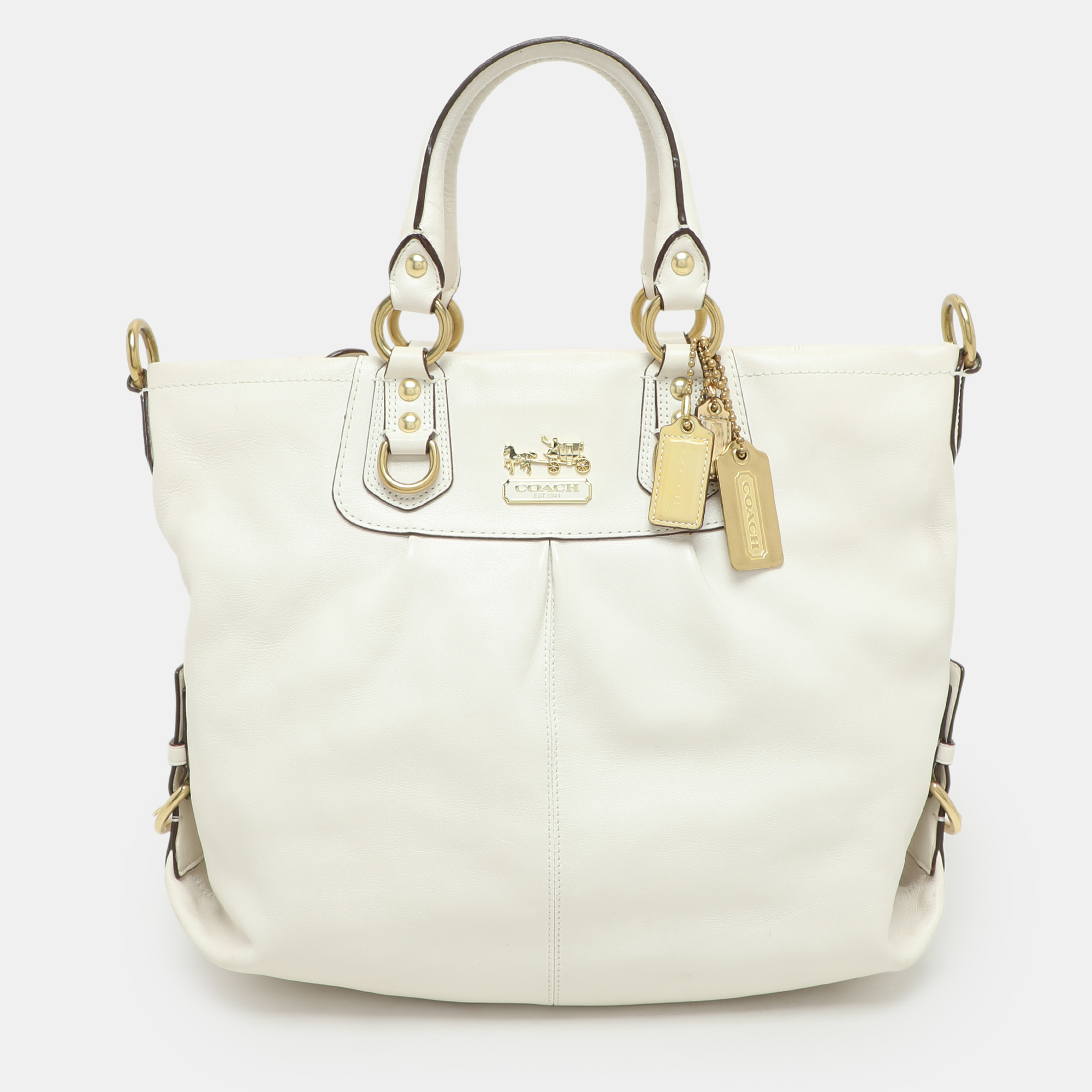 Coach White Leather Julianne Tote, Tote Handbags - Luxury Closet catalog